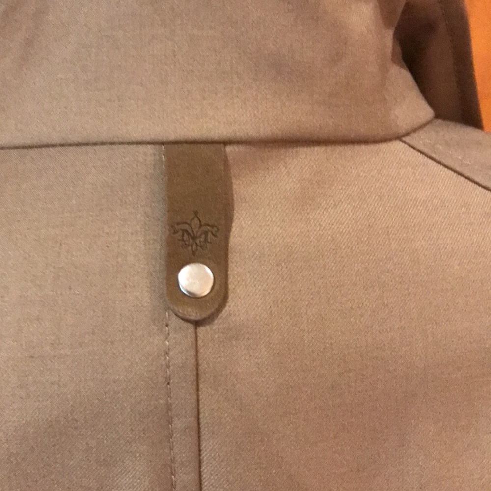 Mackage Estela Trench Coat Tan Leather Trim S EUC - Picture 11 of 15